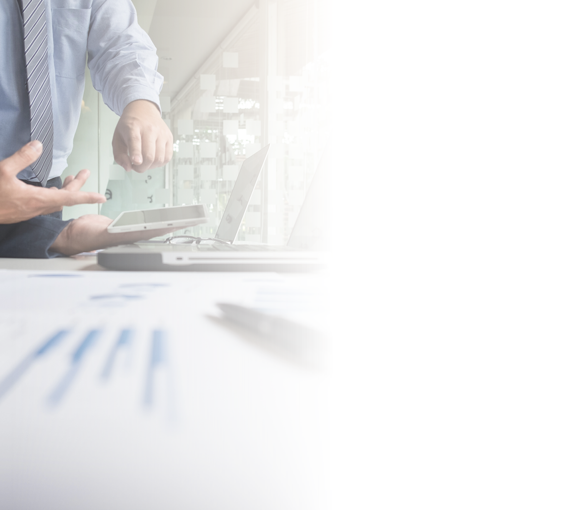 Business adviser analyzing financial figures denoting the progress in the work of the company.